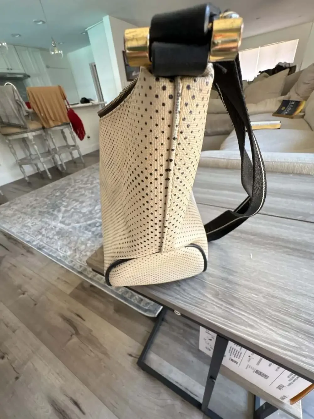TOUS Perforated Hobo Shoulder Bag with Pink Lining